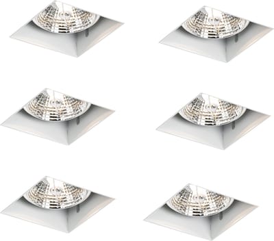 QAZQA oneon 70 - Moderne Inbouwspot - 6 stuks - L 12.5 cm - Wit - Woonkamer | Slaapkamer | Keuken