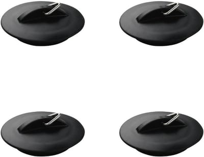 Gootsteenstop Set - Afvoer Stopper - Keuken Badkamer - Universeel Ontwerp - 6 cm Diameter - Zwart