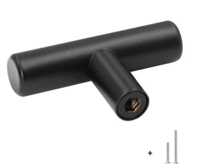 Hoexs Zwarte Meubelgreep 5 cm – Ronde Greep met 1 Boorgat – Matzwart – Kast, Lade & Deur Handgreep