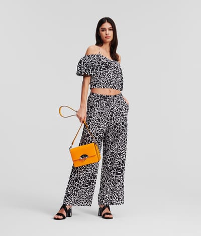 Karl Lagerfeld Linen Blend Pants Giraffe Black/white Taglia: 38 | Pantaloni Outlet | Donna | Bianco