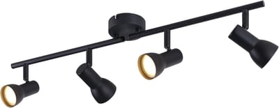 Glitzerlife - Plafondspot Plafondlamp - Draaibare Opbouwspot - 4xgu10 Fitting - 350° Verstelbaar - Metalen Plafondspot - Moderne Plafondverlichting - Ø60.5cm - Zwart