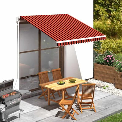 vidaXL - Vervangingsdoek - voor - zonnescherm - Oranje - en - Bruin - 300 - x - 250 - cm