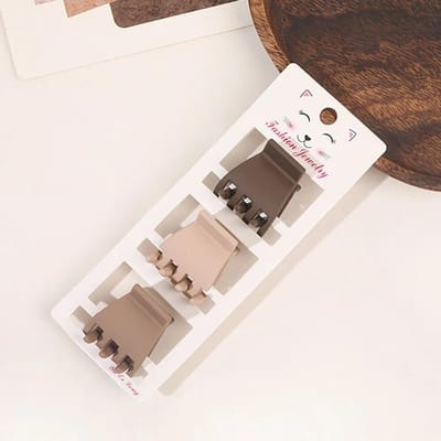 Ensemble trois pièces couleur café, épingle à cheveux géométrique givrée, Barrettes pour femmes et filles, accessoire de cheveux, couvre-chef, nouvelle mode