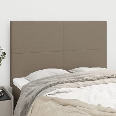 vidaXL - Hoofdbord - taupe - 144x5x118/128 - cm - Stof