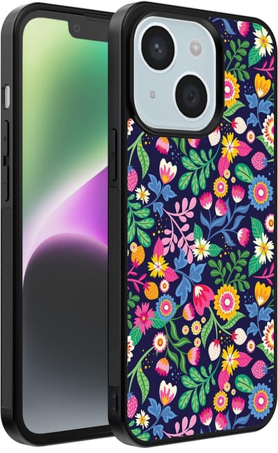 Smartphonica Telefoonhoesje geschikt voor iPhone 14 met bloemen opdruk - TPU backcover case flower design geschikt voor iPhone 14