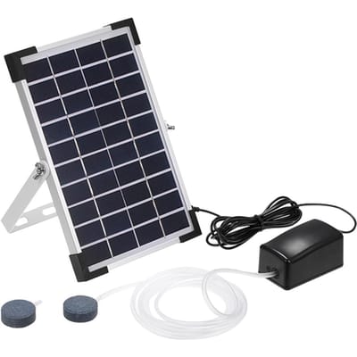 Pompe à oxygène solaire, oxygénateur pour Aquarium, aérateur d'oxygène pour étang noir