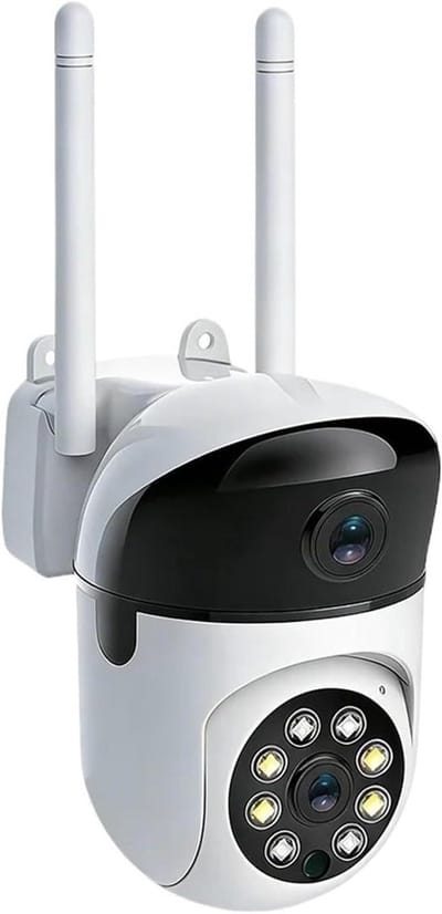 IP-camera WiFi - Beveiligingscamera - Huisbewaking - Dubbele Lens - 4MP - Wit