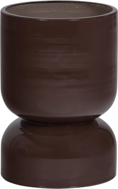 WOOOD Toval Pot Laag - Metaal - Hoogglans Paars/Bruin - 40x28x28