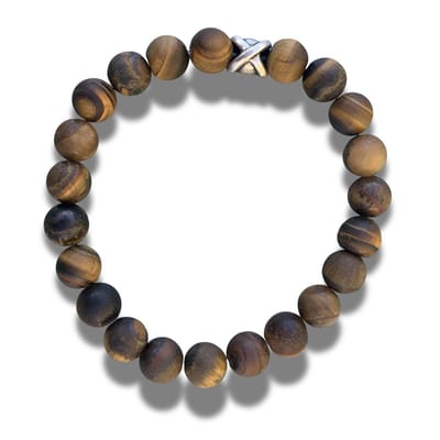 Armband - natuursteen matte tijgeroog - 8 mm 19 cm