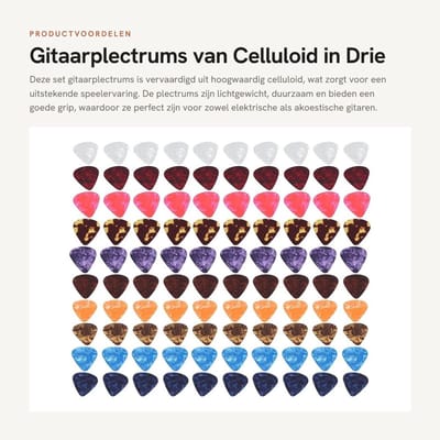 Dailygoods - Gitaarplectrums van Celluloid in Drie Diktes voor Gitaren