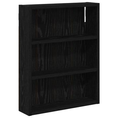 vidaXL - Badkamer - wandkast - Zwarte - Eik - 40 - x - 10 - x - 50 - cm - Geconstrueerd - hout