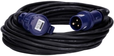 CEE-verlengkabel 230V 20 meter 3G 2,5 mm² 16A IP44 H07RN-F rubber camping caravan boot camper H07RN-F 3G, 2.5 16/3, 16A, IP44, 20 m