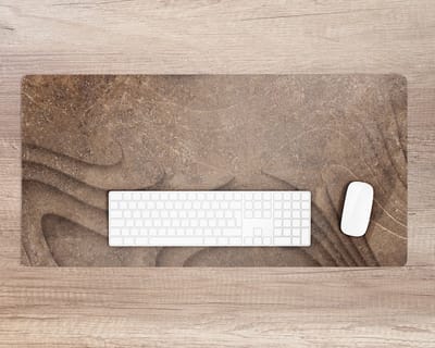 Coloray Bureau Onderlegger - 3D Zandsteen Bureau Onderlegger Groot - 90 cm x 45 cm - Bruin Bureau Onderlegger - Bureau Onderlegger XXL - Computer Mat - Bureau Pad - Bureau Mat
