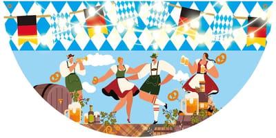 Dailygoods- Vlaggenslinger 45 x 90cm - Beiers Blauw/Wit Vlaggetjes - Feestdecoratie - Duurzaam - Buitendecoraties - Ideaal voor Oktoberfest