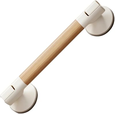 Douchehandgreep - Badkamer steun - Valpreventie bad - Zuignap stabiliteit - 40 x 8 cm - Houtnerf