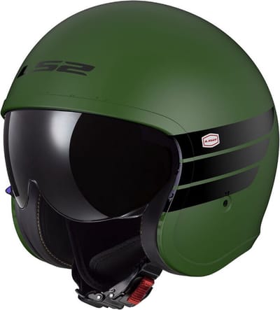 LS2 Helm Spitfire II Retro OF599 mat groen maat M