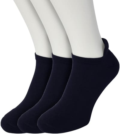 Bonnie Doon Unisex Sneaker Sokken Deluxe Dames Donkerblauw maat 36/42 - Dames en Heren - 3 paar - Badstof Binnenzool - Gladde teennaad -Comfortabel en Zacht - Zacht Hiel Kussen houdt Vuil tegen - Sport - Sneakersokken - Navy- Dark Blue - OL6310501.2