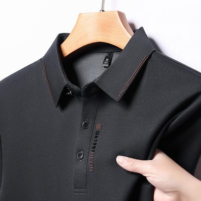 Nieuw Heren Herfst en Winter Lange Mouw Velvet Verdikt Poloshirt Heren Revers Ananas Eendelig Velvet 4XL