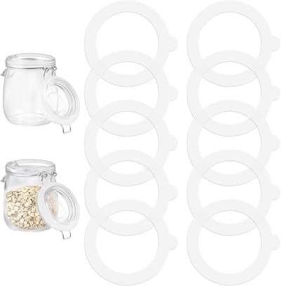 Set van 10 Herbruikbare Siliconen Afsluitringen voor Inmaakpotten, Lekvrije Deksels, 95 x 70 mm, Ideaal voor Bewaren en Vershouden