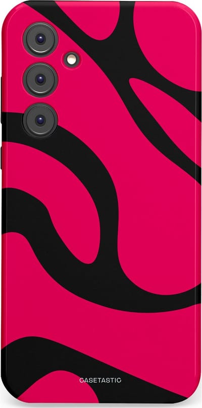 Casetastic hoesje geschikt voor Samsung Galaxy A35 - Dubbellaagse bescherming - Zwart Roze Mamba Golven - Fashion Case - Roze Zwart