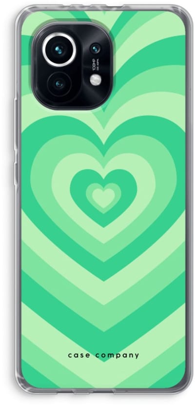 Case Company® - Hoesje geschikt voor Xiaomi Mi 11 hoesje - Hart Groen - Soft Cover Telefoonhoesje - Bescherming aan alle Kanten en Schermrand