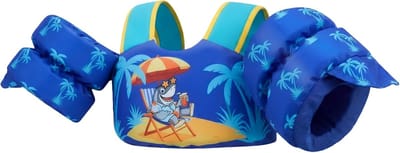 Babyzwemvest met vleugels - Zwemhulp kinderen - Leren zwemmen - EN 13138-1 gecertificeerd - 15-30 kg - Blauw