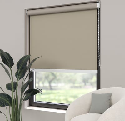 Dutchblinds Rolgordijn - verduisterend - Sand - 80x190cm - Raamdecoratie op maat