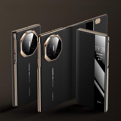 Huawei MateXT Buitengewoon Meester Telefoonhoes, Drievoudig Luxe All-inclusive Zakelijk Schokbestendig Heren Koeienhuid Hoes Huawei Mate XT