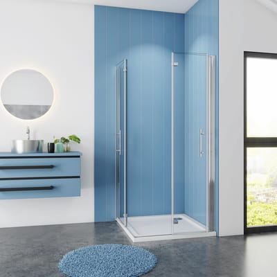 Serie Poppy - Douchecabine Vierkant - 110x110 Dubbele Vouwdeur - Chroom - 6mm Helder Veiligheidsglas - Antikalk