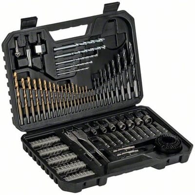 Bosch Accessories V-LINE 2607017367 Boor- en bitassortiment 103-delig Hout, Metaal, Kunststof, Plexiglas, Metselwerk, Steen 1.5 mm, 2 mm, 2.5 mm, 3