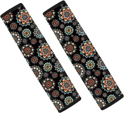 Set van 2 Universele Autogordelpads met Boho Mandala Bloemenprint voor Auto en Vrachtwagen