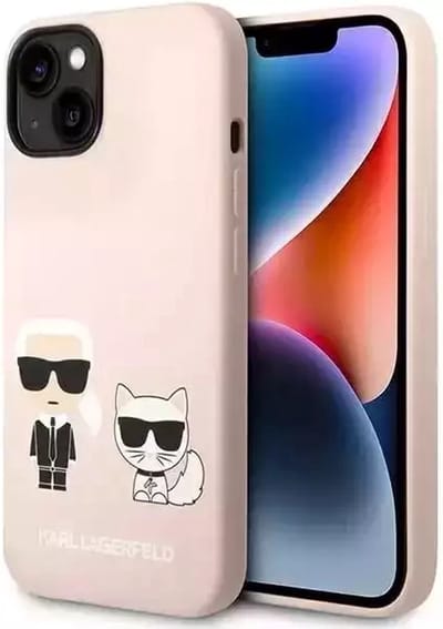 Karl Lagerfeld KLHMP14MSSKCI iPhone 14 Plus 6.7 "hardcase light pink / light pink Silicone Karl & Choupette Magsafe