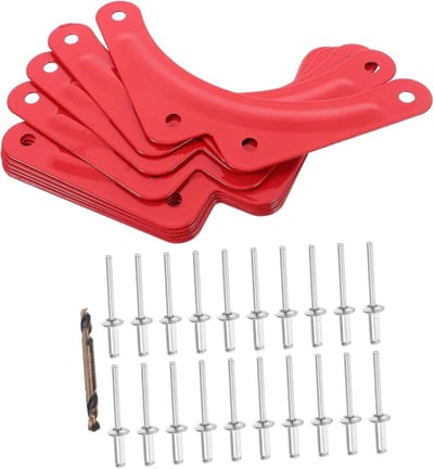 Ladder Versterkingsplaten - Hoekbeugels - Ladder Stabiliseren - Robuuste Constructie - 10 Stuks - Rood