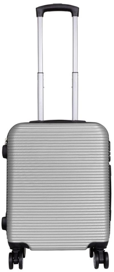 Handbagage koffer maat S Malaga - Reiskoffer met cijferslot op 4 dubbele zwenkwielen - ABS - 37 Liter - Zilver Grijs - ca 54x40x21 cm