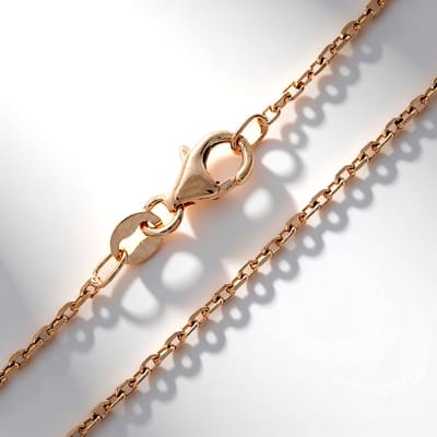 Cavill - Zilveren Ketting 925 Sterling Zilver - Rosé Verguld - Filigraan Ankerketting Dames 45 cm - Elegant & Fijn - Karabijnsluiting