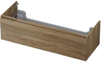 INK - Onderkast 1 Lade Greeploos met Houten Keerlijst - 1200x450x350 Mm - Zuiver Eiken