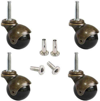 Allecto - Roterende Kogelrollen 50 mm - Vintage Meubelvervangingswielen - Draagkracht 120 kg - Multifunctioneel - Ideaal voor Stoelen en Tafels