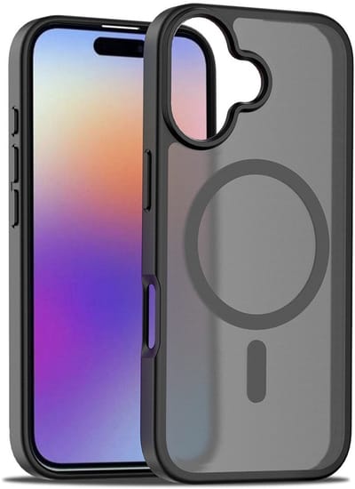 Hoesje Geschikt voor iPhone 17 – Transparant Bumper Hoesje Mat Zwart – Geschikt voor MagSafe – Slank & Schokbestendig – Premium Bescherming & Modern Design