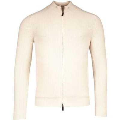 Thomas Maine Vest Superfine Lambswool 2-Way Zip Half Cardigan Vintage Knit Off White / male