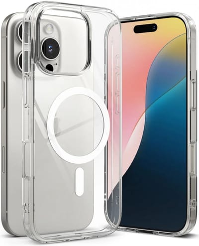 Ringke Fusion Magnetic | Hoesje Geschikt voor Apple iPhone 16 Pro Max | Compatibel met MagSafe | Back Cover met Militaire Standaard | Transparant