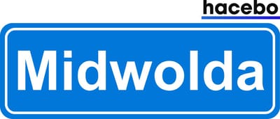Hacebo - Plaatsnaam Sticker - 29x10 CM - Midwolda sticker - Verkeersborden sticker - grappige cadeaus - Midwolda