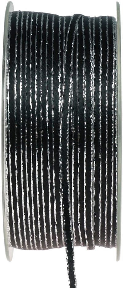 Lint cadeaulint streng zwart zilver 3mm 100m