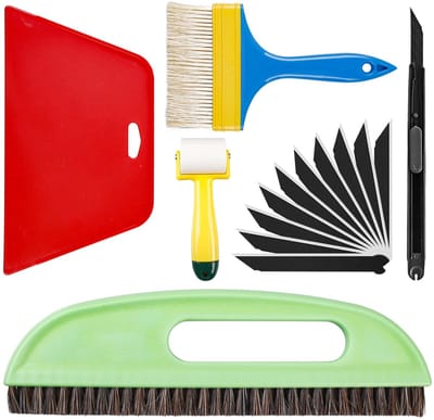 MTTproducts- Behangset 6-delig - Behangborstel - Snijgereedschap - Braamroller - Vliesbehang - Duurzame materialen - Behanggereedschap