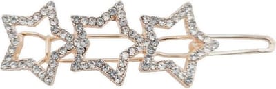 Haarsoires Haarspeld Haarclip 3,5cm - Sterren - Strass Steentjes - Goud - Hair Clip - Decoratieve Haaraccessoire