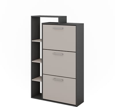 Vicco Orlando Schoenenkantelaar – 80 x 128.3 cm met 3 compartimenten Antraciet/grijs