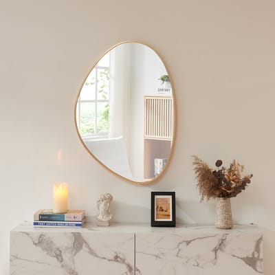 Wandspiegel Lardkapihond 75x53 cm goudkleurig [en.casa]