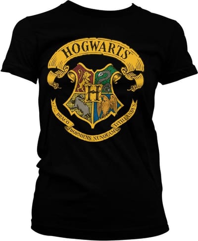 Harry Potter Dames Tshirt -XL- Hogwarts Crest Zwart