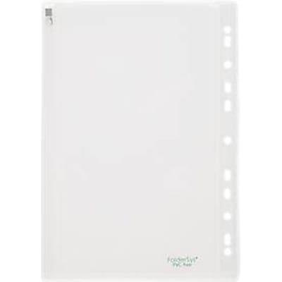 FolderSys transparante hoes, schuifsluiting, dossiervelg met EURO-perforatie, PVC-vrij, EVA-folie transparant, A4, 10 stuks