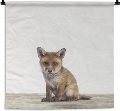 Wandkleed Animalprintshop - Vosje dierenprint kinderkamer Wandkleed katoen 150x150 cm - Wandtapijt met foto