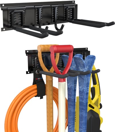 Unyqoos ® Veelzijdige Wandhouder voor Tuin- en Garagegereedschap met Verstelbare Haken